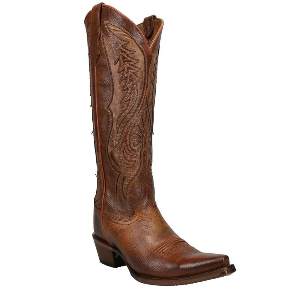 NEW Circle G Corral Brown Snip Toe Western Boots Inlay Embroidery Leather 8